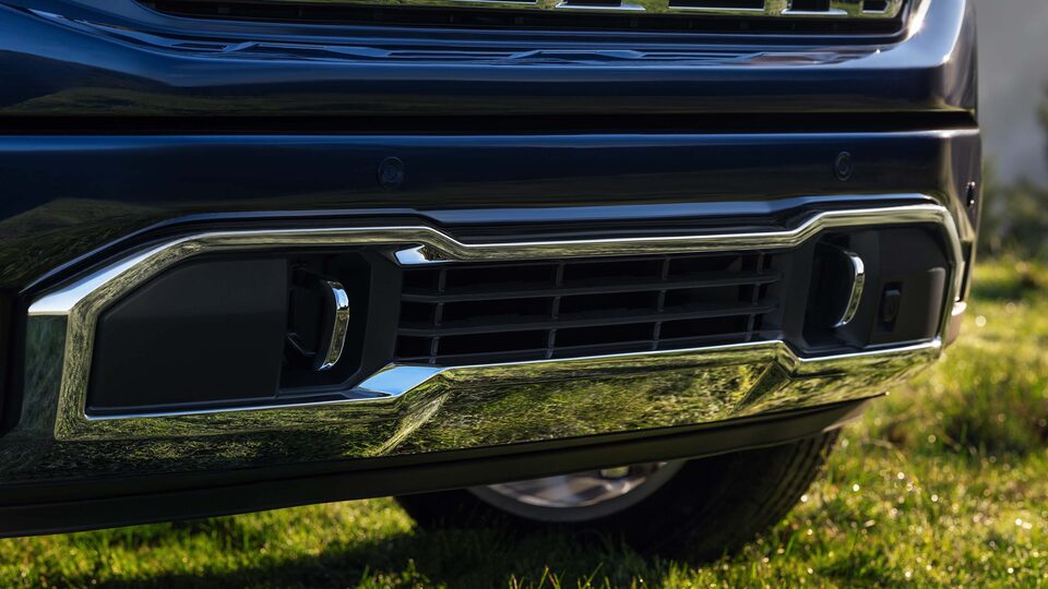 The Chrome Front Tow Hooks of the Sierra Denali