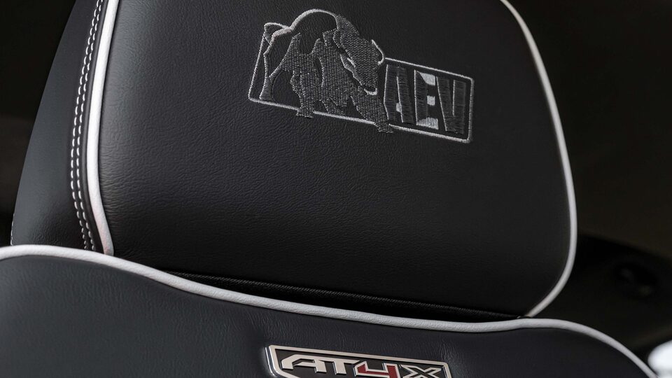 The Interior AEV Headrest Stitching of the Sierra AEV