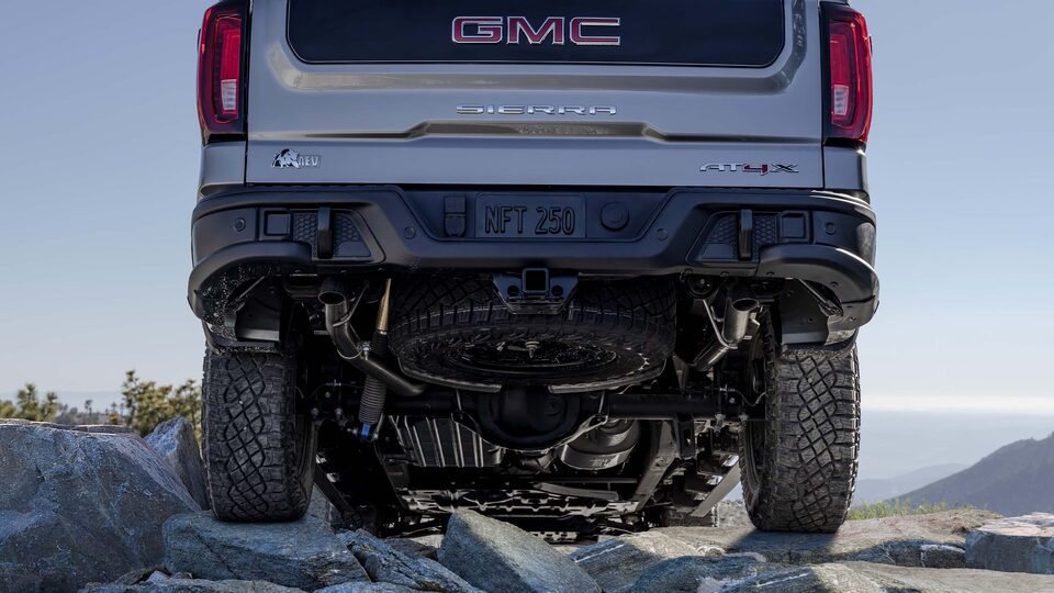 The Sierra AEV Taking an Off-Road Decline with Ease