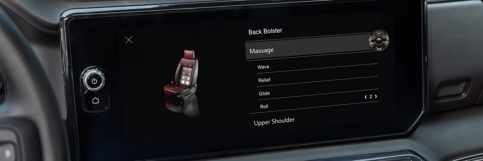 Seat Settings Displayed on the Infotainment System of the Sierra 1500