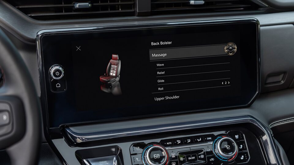 Seat Settings Displayed on the Infotainment System of the Sierra 1500