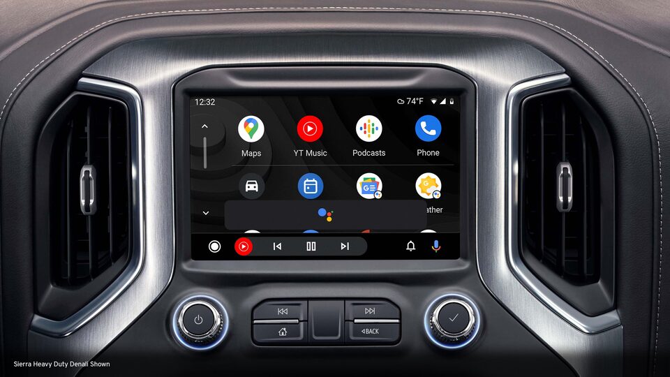 Closeup on the Infotainment System Menu on the GMC Sierra LD