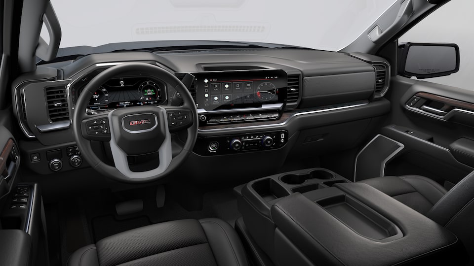 The Sleek Jet Black Interior of the Sierra SLT