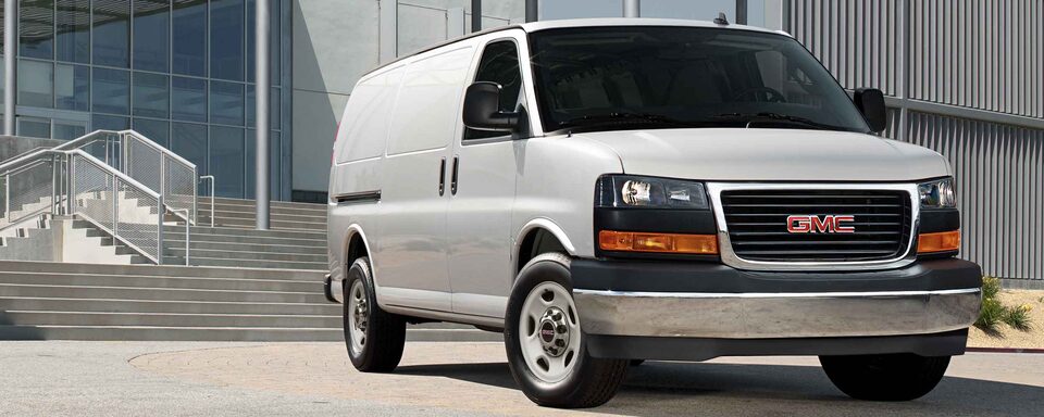 Exterior passengers side Three-Quarters view on the 2023 Savana Cargo Van