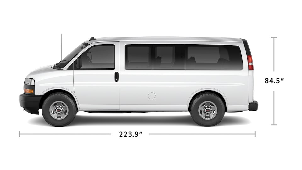Diagram of 2022 GMC Savana 2500 Passenger Van Specs