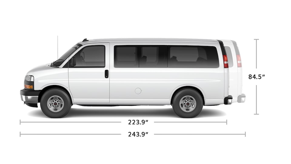 Diagram of 2022 GMC Savana 3500 Passenger Van Specs