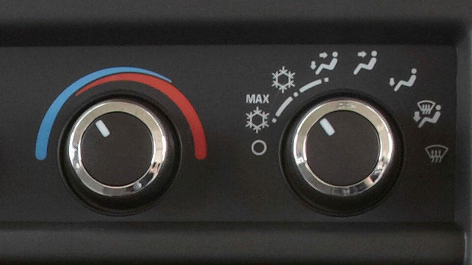 Closeup on the Climate Control System on the 2023 GMC Savana Passenger