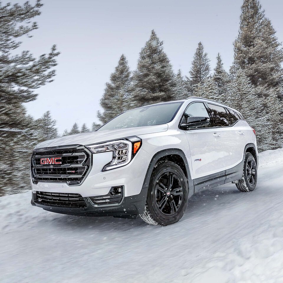The GMC Terrain Driving Off-Road in Snow