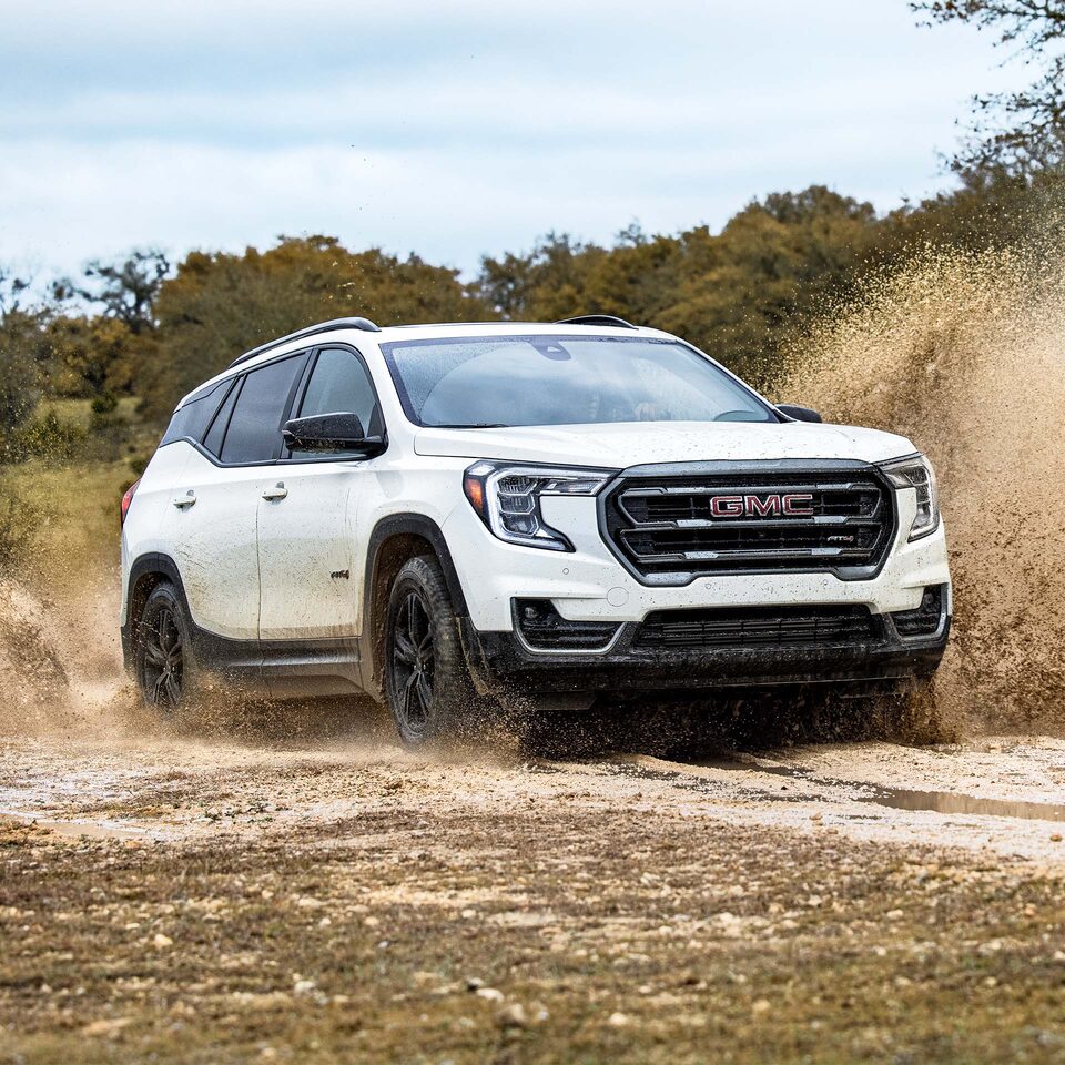The Stunning GMC Terrain in White Driving Off-Road