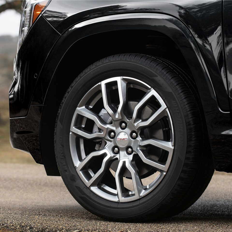 Close-Up on the Rime and Tire of a GMC Terrain