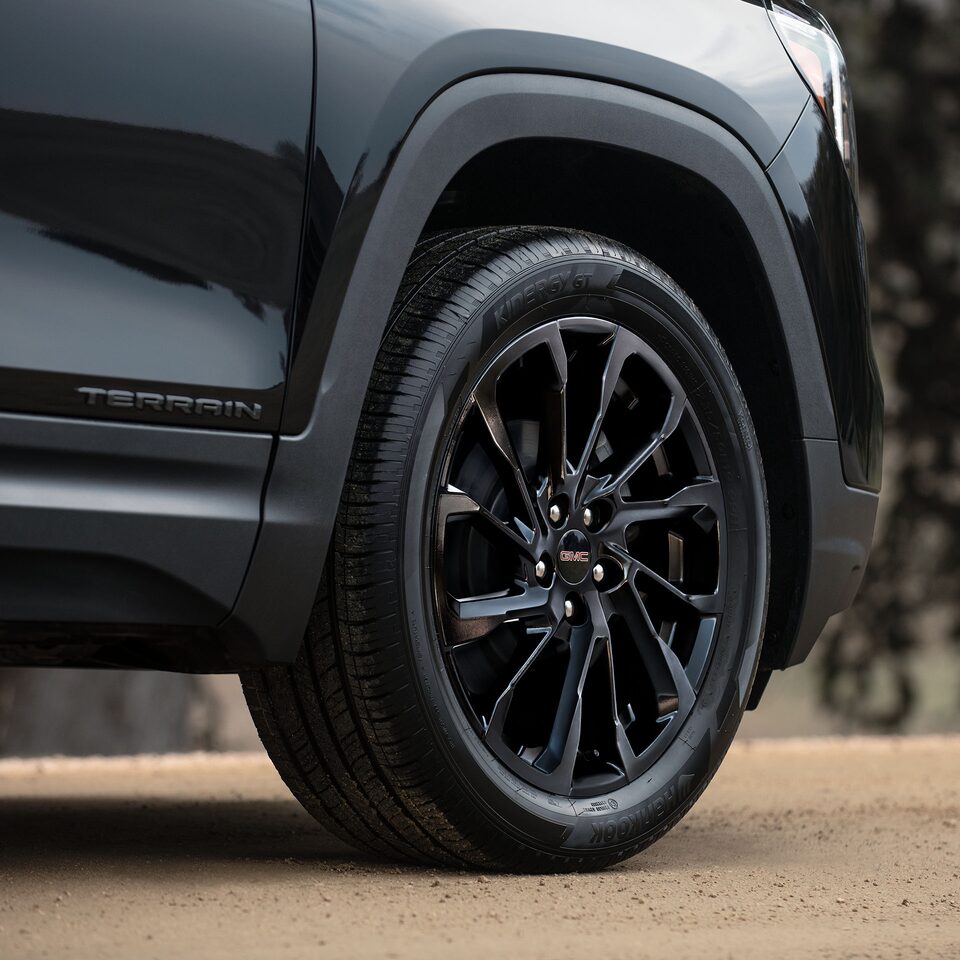 The GMC Terrain with Gloss-Black Aluminum Wheels