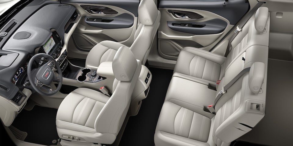 An Overhead Shot of the GMC Terrain Light Platinum and Dark Galvanized Interior