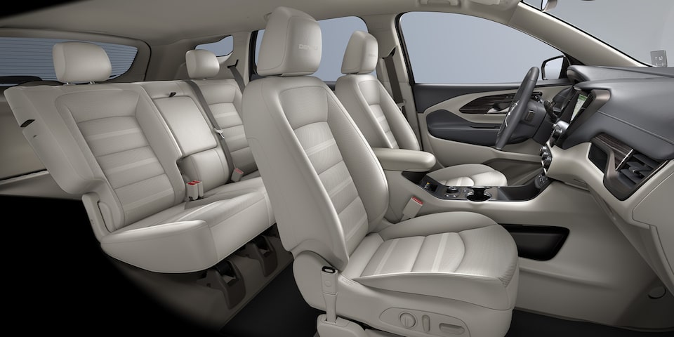 A Side Profile Shot of the GMC Terrain Light Platinum and Dark Galvanized Interior