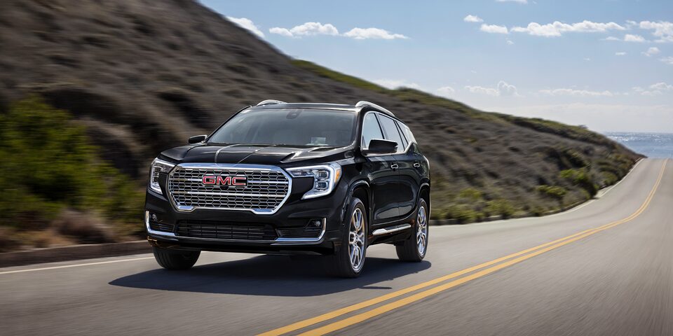 The GMC Terrain Denali Driving Uphill On-Road