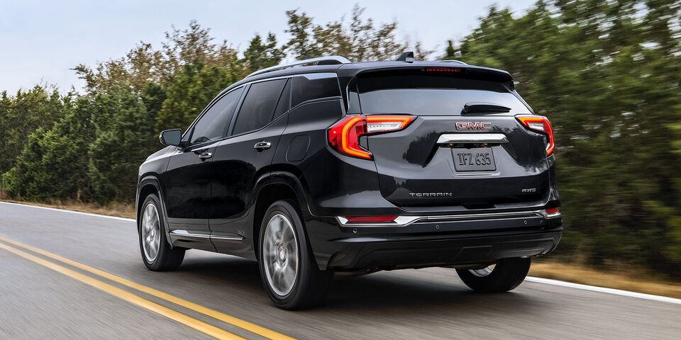 The GMC Terrain Driving On-Road with Power Adjustable Mirrors