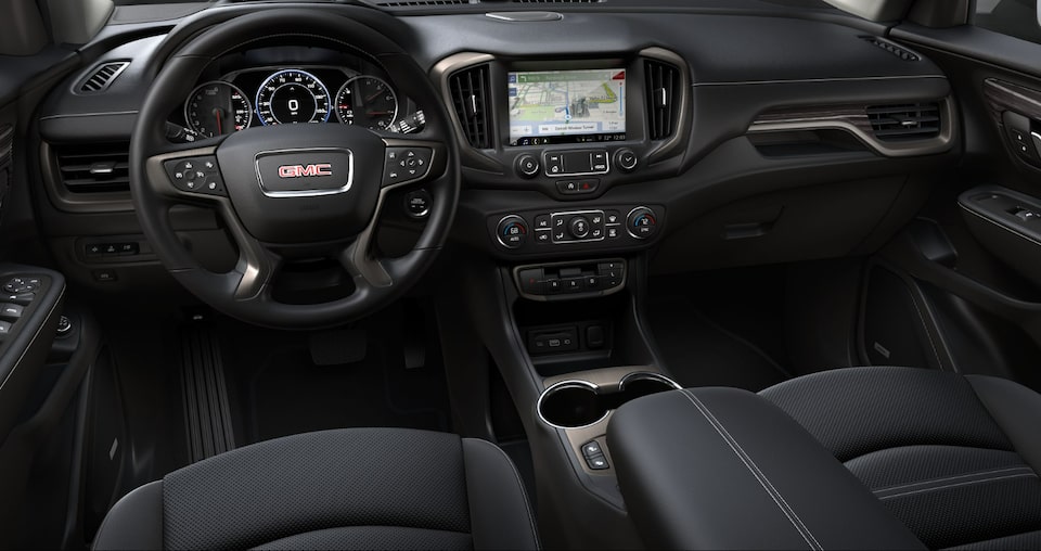 The Jet Black Front Interior of the GMC Terrain