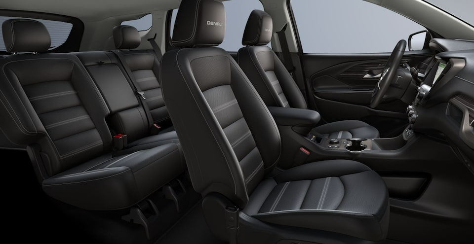 A Side Profile Shot of the GMC Terrain Interior in Jet Black