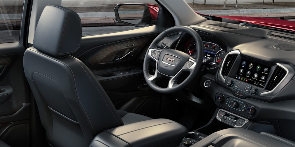 A Rear Passenger View of the Drivers Side Interior of the GMC Terrain