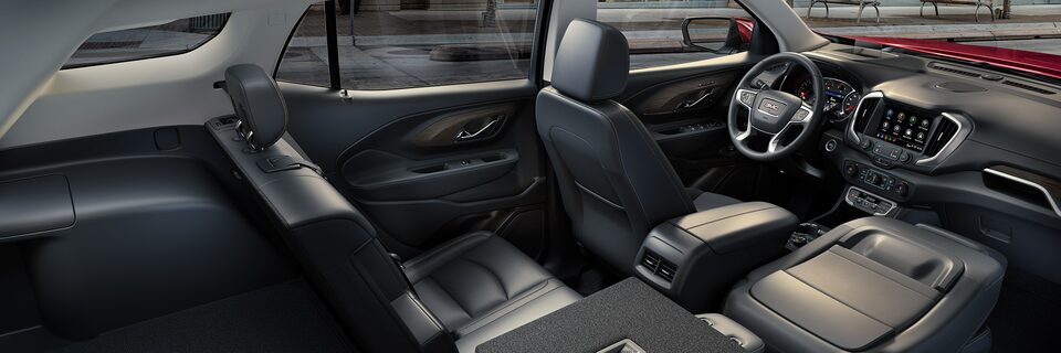 A Rear Passenger View of the Interior of the GMC Terrain