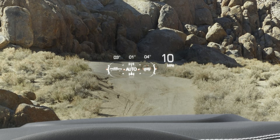 The Heads-Up Display in Action while Driving on an Off-Road Mountain Trail