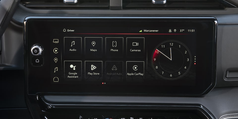The Clock Setting Adjustments of the Sierra HD AT4's Massive Infotainment Screen