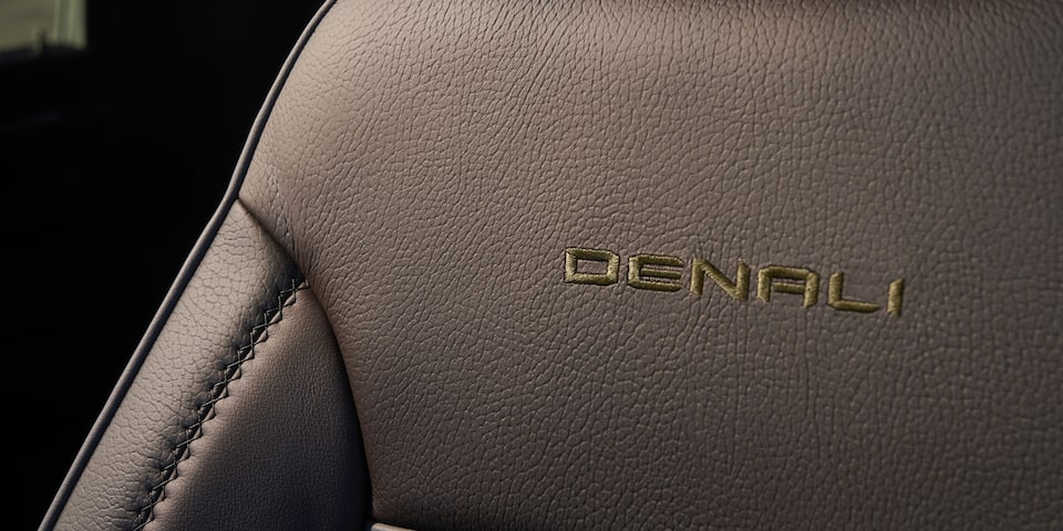 The Iconic Denali Stitching on the Seats of the Sierra HD Denali