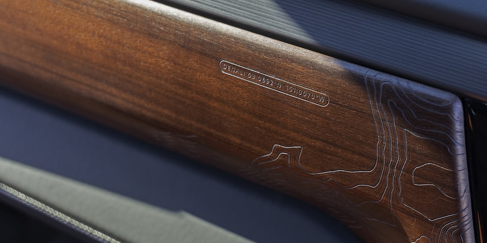  The Thoughtfully Designed Interior of the Sierra HD Denali with Accented Paldao Wood Trim