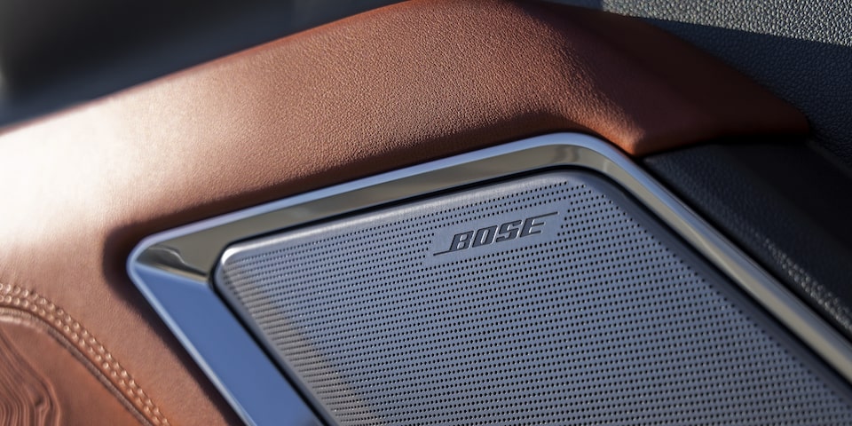 A Closeup Shot of the Premium Bose Sound System in the Sierra HD Denali