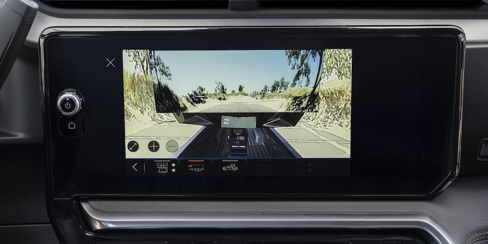 One of Fourteen Camera Angles Displayed on the Infotainment System of the Sierra HD Denali
