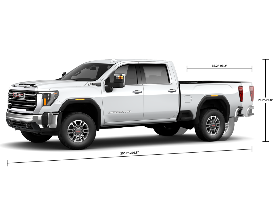 A Specifications Shot of the GMC Sierra HD SLT 2500 Crew Cab