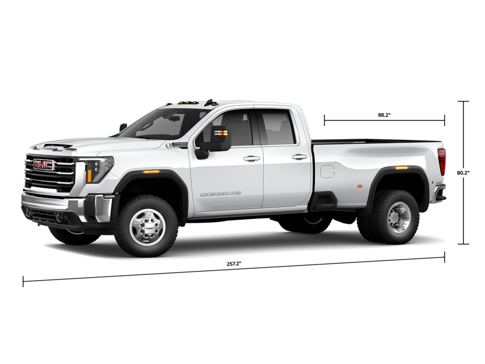 A Specifications Shot of the GMC Sierra HD SLT 3500 Double Cab Dually