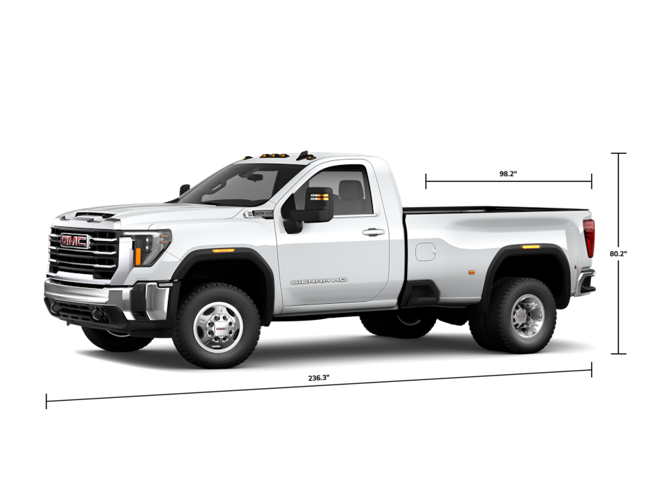 A Specifications Shot of the GMC Sierra HD SLT 3500 Regular Cab Dually