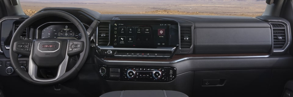 A View of the Front Interior Cabin on the GMC Sierra HD