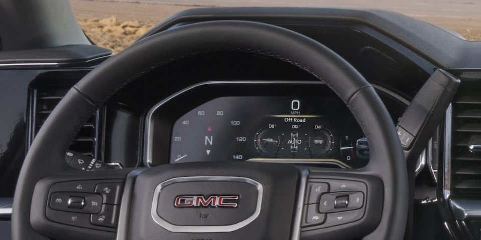 The GMC Sierra HD Pro Steering Wheel and Head-Up Display