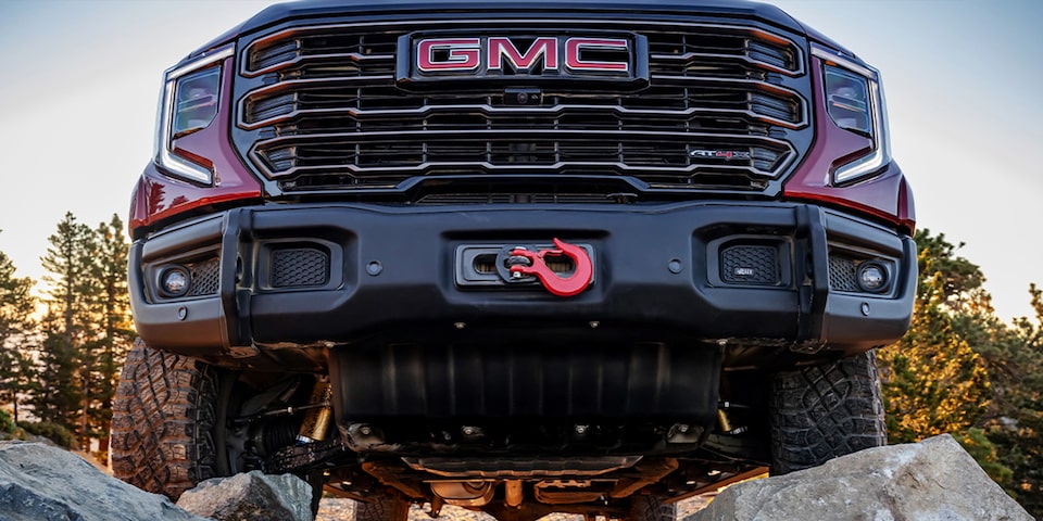 Close-Up of the AEV Skid Plate on the GMC Sierra 1500 AT4X