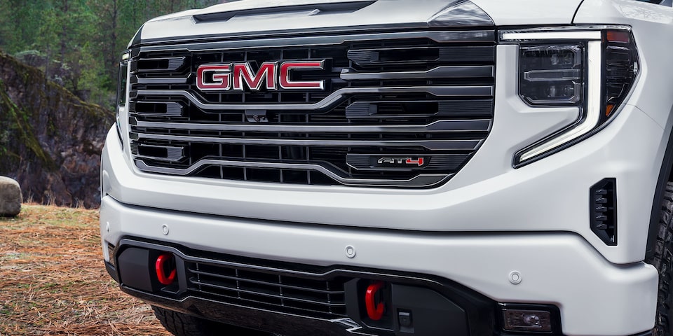Front Bumper and Grille of the GMC Sierra 1500 AT4