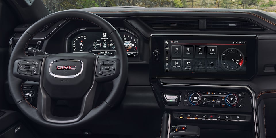 View of the Touchscreen Infotainment System in the GMC Sierra 1500 AT4