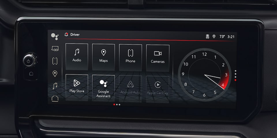 A Close-Up on the Infotainment System Menu on the GMC Sierra 1500 AT4