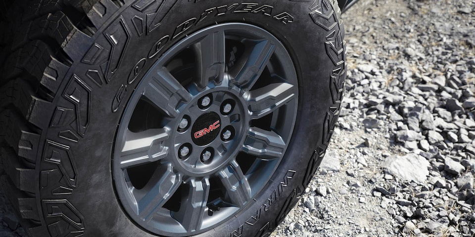 Close-Up of the GMC Sierra 1500 AT4X's Exclusive Wheels