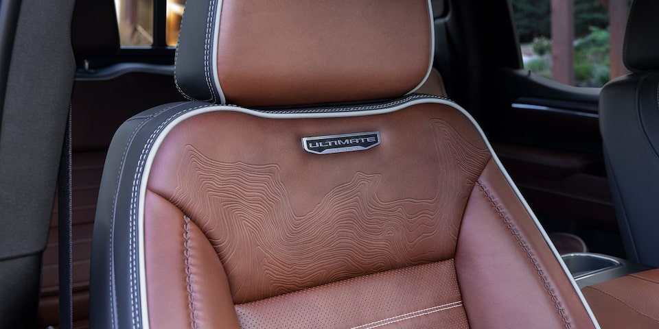 Close-Up on the GMC Sierra LD Denali Leather Seating