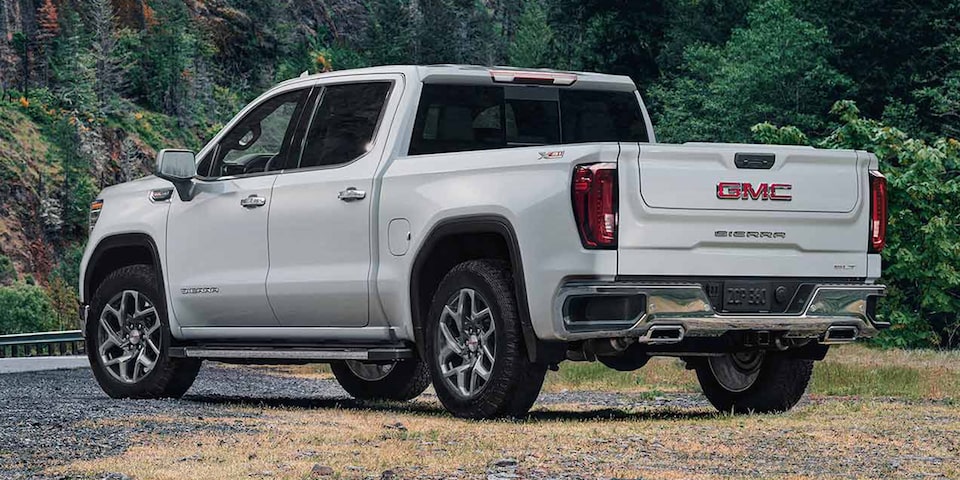 A Rear Side-Profile Shot of the GMC Sierra LD
