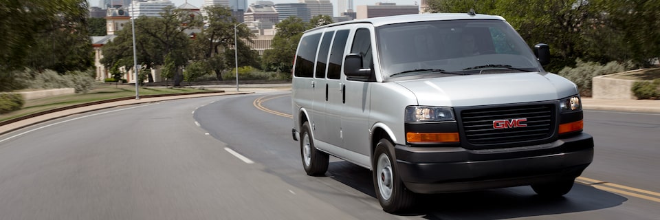 The GMC Savana Passenger Driving On-Road