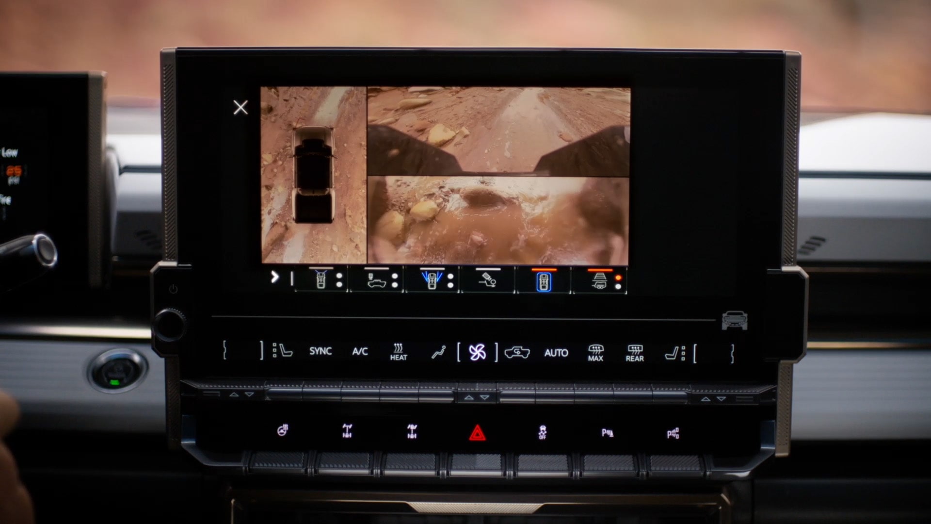 Close-up of the Display Panel Showing the GMC Hummer EV SUV Ultravision Display