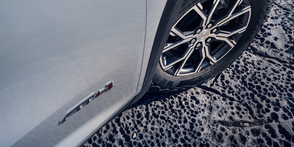 Close-up of the AT4 Badging on the Acadia AT4 Mid-Size SUV