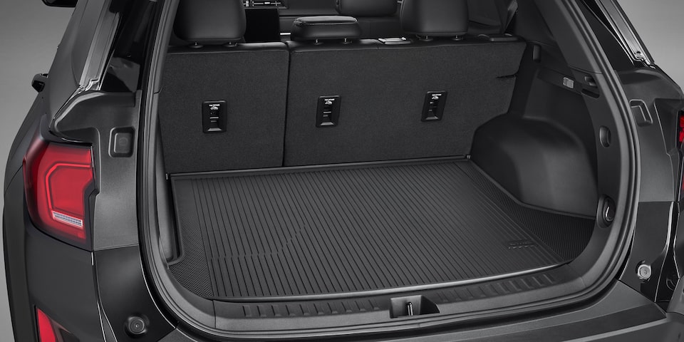 View of the Open Tailgate on the GMC Terrain Displaying the Cargo Space