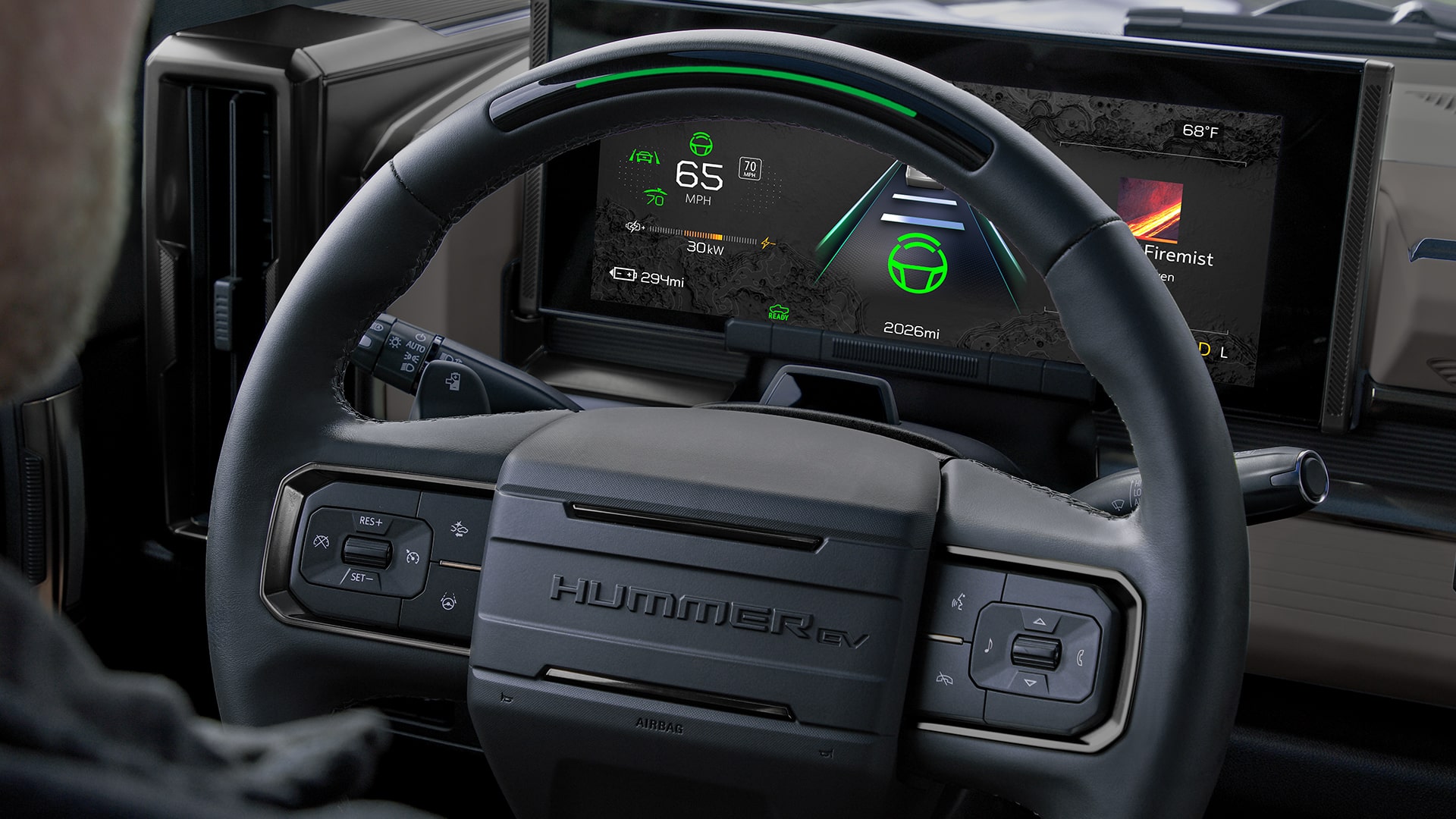 Close-up of the 2026 GMC HUMMER EV Super Cruise Advanced Driver Assistance Feature Being Utilized