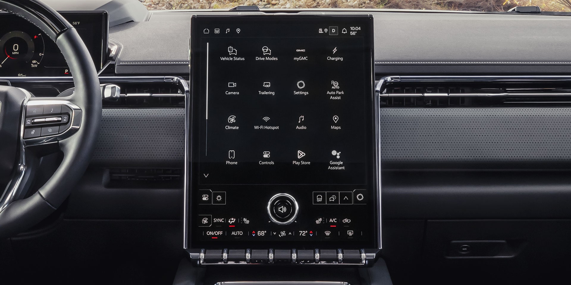 Close-up of the 16.8 Inch Premium GMC Infotainment System