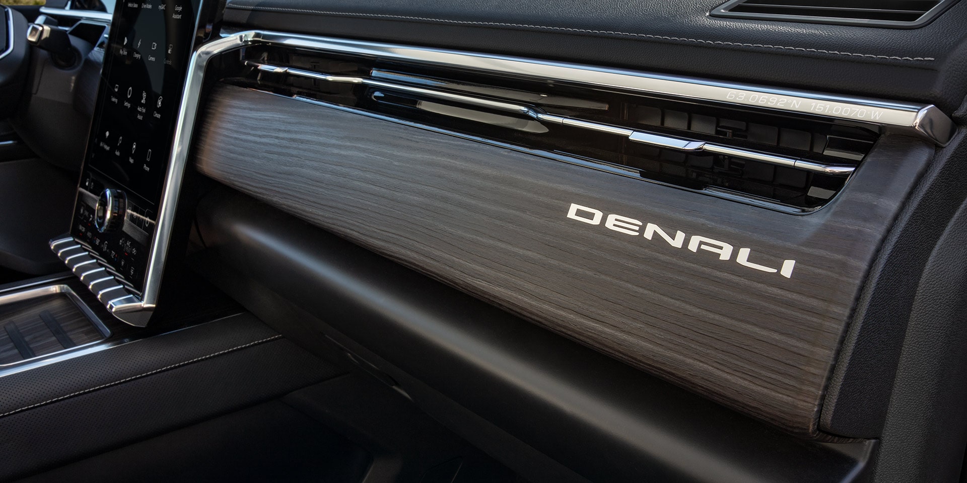 The Denali Badging on the Sierra EV Denali Dashboard