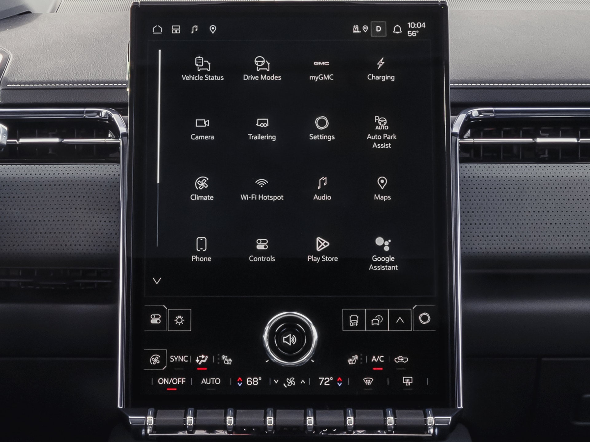 Close-up of the 2026 GMC Sierra EV 16.8" Diagonal Premium Infotainment System