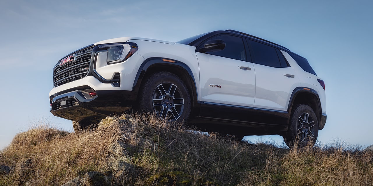 The 2026 GMC Terrain AT4 Small Off-Road SUV Using the Hill Descent Control